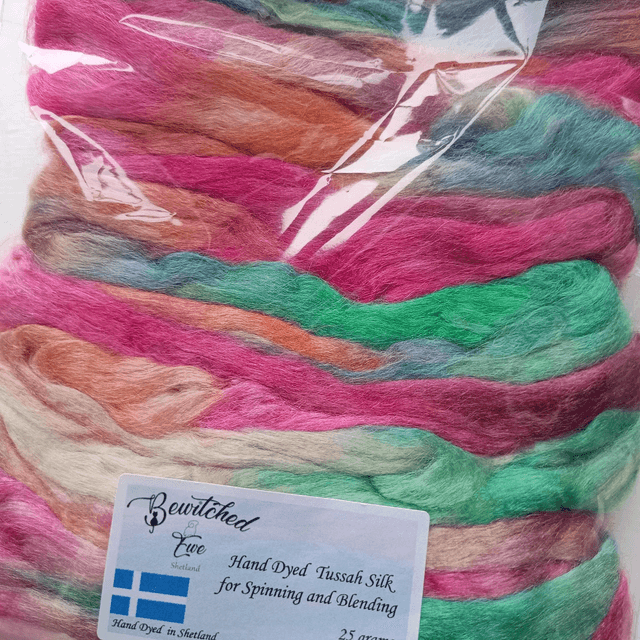 Hand dyed Tussah Silk 25g