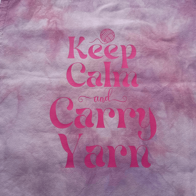 Keep calm and carry yarn shopper bag