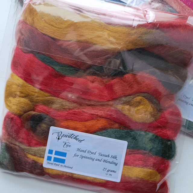 Hand dyed Tussah Silk 25g