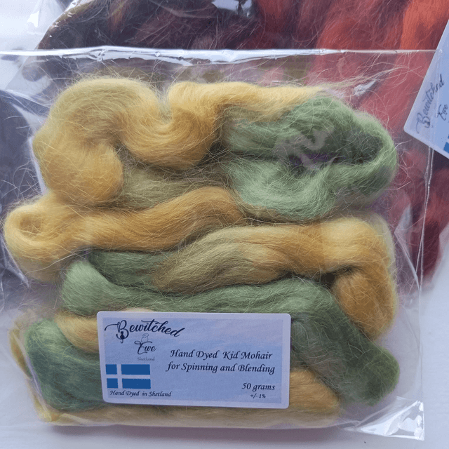 Hand dyed kid mohair 50g