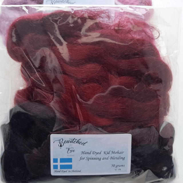 Hand dyed kid mohair 50g