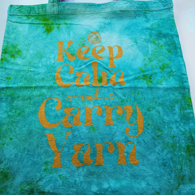 Keep calm and carry yarn shopper bag