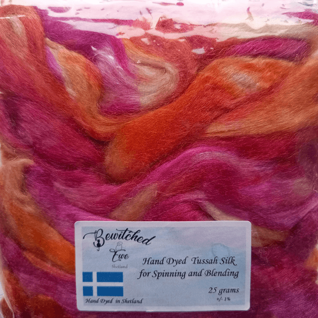 Hand dyed Tussah Silk 25g