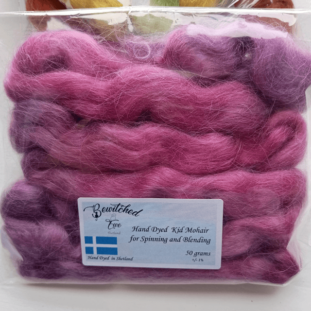 Hand dyed kid mohair 50g