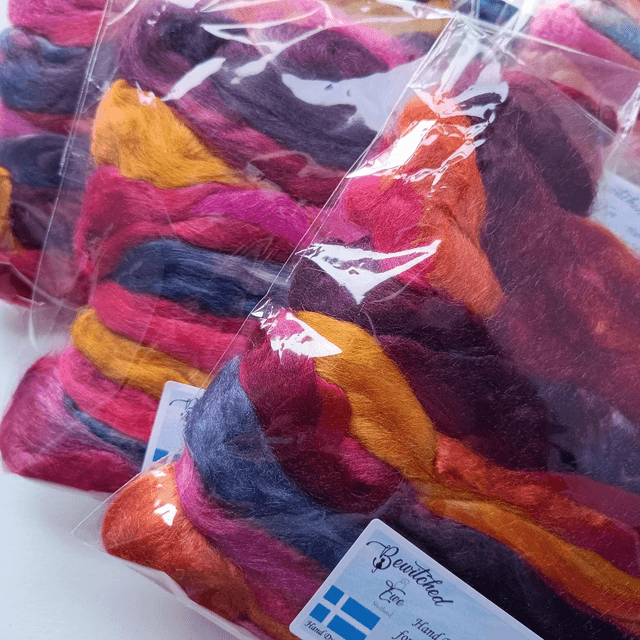 Hand dyed Tussah Silk 25g