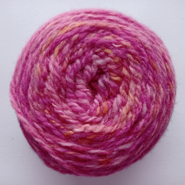 Hand dyed, hand spun Shetland/Polwarth/Silk - Peach blossom