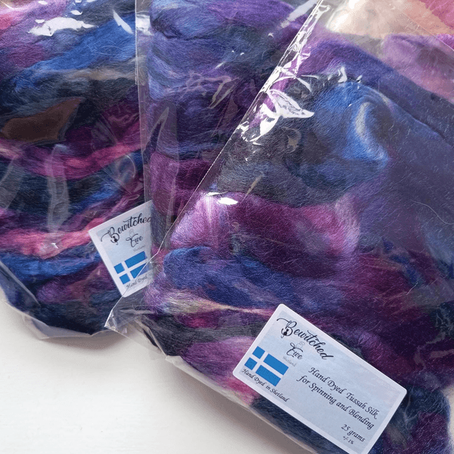 Hand dyed Tussah Silk 25g